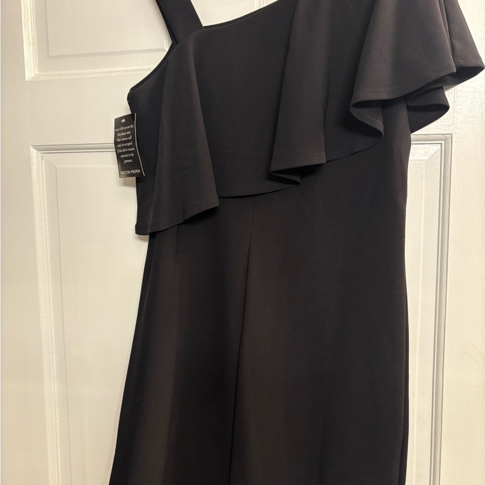 Boston Proper Black‎ One-Shoulder Dress S NWT - Picture 5 of 8